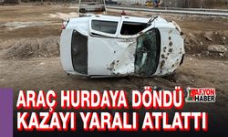 Araç hurdaya döndü, kazayı yaralı atlattı