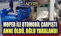 Afyon'da moped ile otomobil çarpıştı