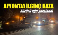 Kaza yapan aracına bakarken ağır yaralandı