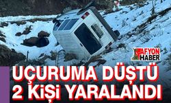 Uçuruma düşen araçta 2 kişi yaralandı