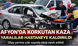 Afyon'da iki otomobil kafa kafaya çarpıştı