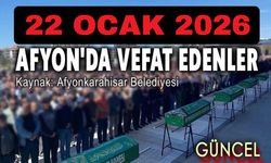 22 Ocak 2026 Afyon'da vefat edenler