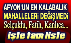 Afyon'un en kalabalık mahalleleri değişmedi!..