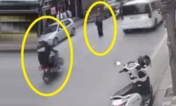 Çocuğa çarpan motosiklet sürücüsü kaçtı