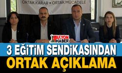 3 eğitim sendikasından ortak açıklama