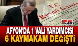 Afyon'da 1 vali yardımcısı, 6 kaymakam değişti