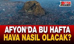 Hava durumu: Bu hafta Afyon'da hava nasıl olacak?