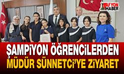 Şampiyon Öğrencilerden Müdür Sünnetci’ye Ziyaret