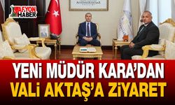 Vali Aktaş Yeni İl Müdürü Kara'yı Ağırladı