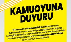 15 Temmuz Gecesi Toplu Taşımada Ek Seferler