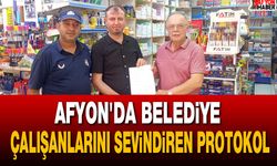 Afyon'da Belediye Çalışanlarını Sevindiren Protokol