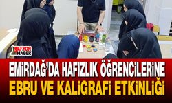 Emirdağ’da hafızlık öğrencilerine ebru ve kaligrafi etkinliği