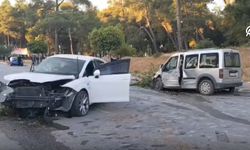 Kontrolden çıkan araç karşı şeride daldı!