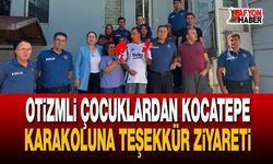 Otizmli çocuklardan Kocatepe karakoluna teşekkür ziyareti