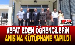 Sinanpaşa’da Vefat Eden Öğrencilerin Anısına Kütüphane