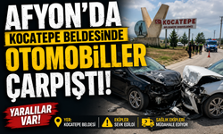 Afyon’da Kocatepe beldesinde otomobiller çarpıştı