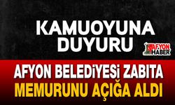 Afyon Belediyesi zabıta memurunu açığa aldı