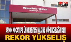 Afyon Kocatepe Üniversitesi Makine Mühendisliği’nden rekor yükseliş