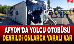 Afyon’da yolcu otobüsü devrildi onlarca yaralı var