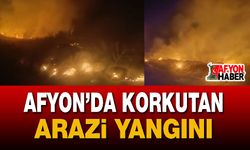 Afyon’da korkutan arazi yangını