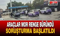 Araçlar mor renge büründü, soruşturma başlatıldı