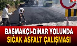 Başmakçı-Dinar Yolunda Sıcak Asfalt Çalışması Başladı