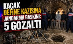 Kaçak define kazısına jandarma baskını: 5 gözaltı