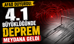 AFAD duyurdu: 4.1 büyüklüğünde deprem meydana geldi