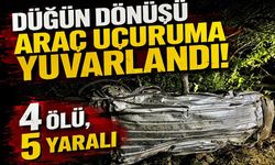 Düğün dönüşü araç uçuruma yuvarlandı! 4 ölü, 5 yaralı