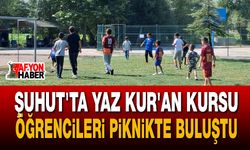 Şuhut'ta Yaz Kur'an Kursu Öğrencileri Piknikte Buluştu