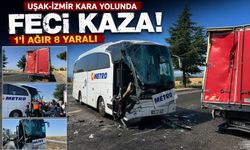 Uşak-İzmir kara yolunda feci kaza: 1'i ağır 8 yaralı