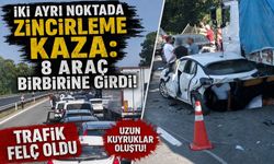 İki ayrı noktada zincirleme kaza: 8 araç birbirine girdi!