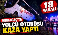 Kırkağaç’ta yolcu otobüsü kaza yaptı: 18 yaralı
