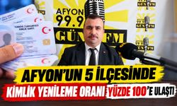 Afyon’un 5 ilçesinde kimlik yenileme oranı yüzde 100’e ulaştı
