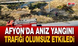 Afyon'da anız yangını trafiği olumsuz etkiledi
