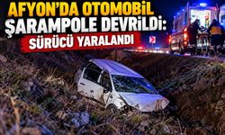 Afyon’da otomobil şarampole devrildi: Sürücü yaralandı