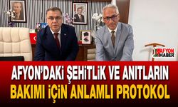 Afyon’daki şehitlik ve anıtların bakımı için anlamlı protokol