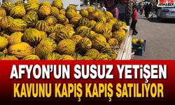 Afyon’un susuz yetişen kavunu kapış kapış satılıyor