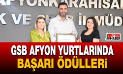 GSB Afyon yurtlarında başarı ödülleri