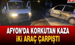 Afyon’da korkutan kaza iki araç çarpıştı