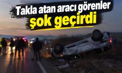 Takla atan aracı görenler şok geçirdi