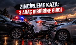 Zincirleme kaza: 3 araç birbirine girdi