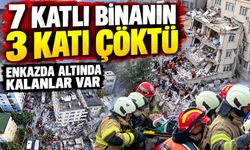 Maltepe'de 7 katlı binanın 3 katı çöktü