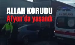 Afyon'da korkutan kaza ucuz atlatıldı