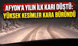 Afyon’a Yılın İlk Karı Düştü: Yüksek Kesimler Kara Büründü