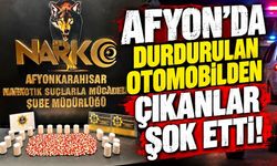 Afyon’da durdurulan otomobilden çıkanlar şok etti