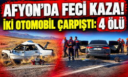 Afyon’da feci kaza! İki otomobil çarpıştı: 4 ölü