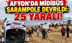 Afyon’da midibüs şarampole devrildi: 25 yaralı