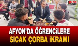 Afyon’da öğrencilere sıcak çorba ikramı