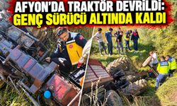 Afyon'da traktör devrildi: Genç sürücü altında kaldı